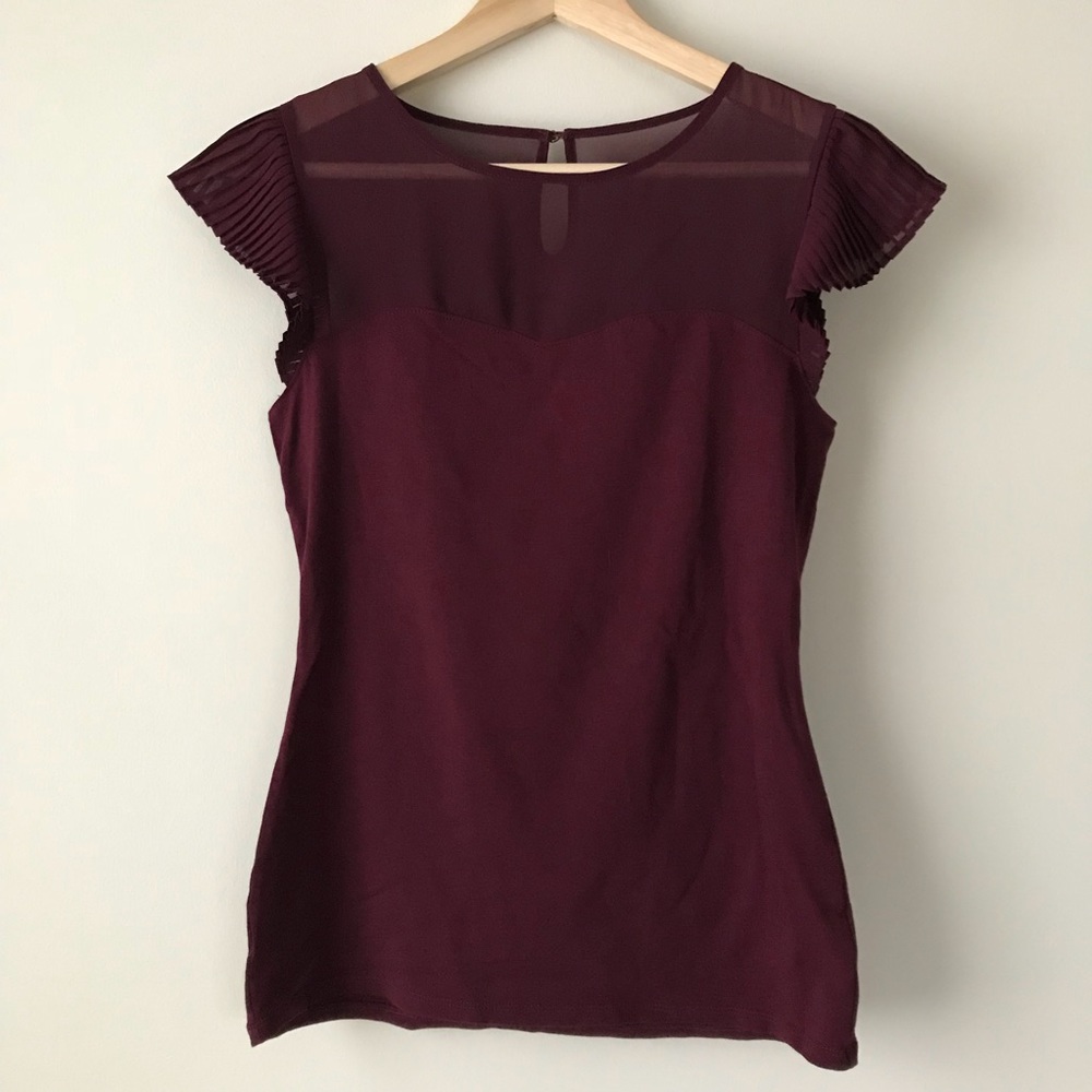 Express Sheer Sweetheart and Flutter Sleeve Top